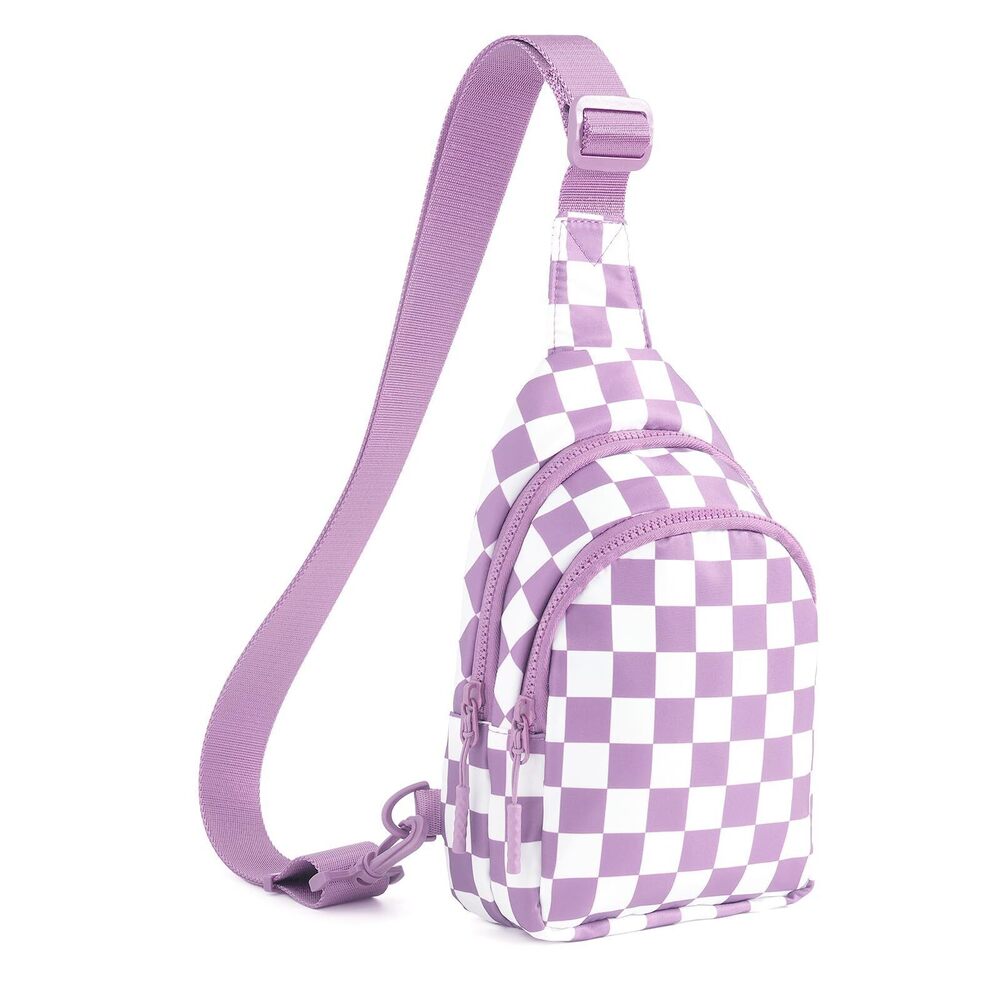 8455 Checkered Sling Bag Small Backpack Crossbody Chest Bag Fanny Packs